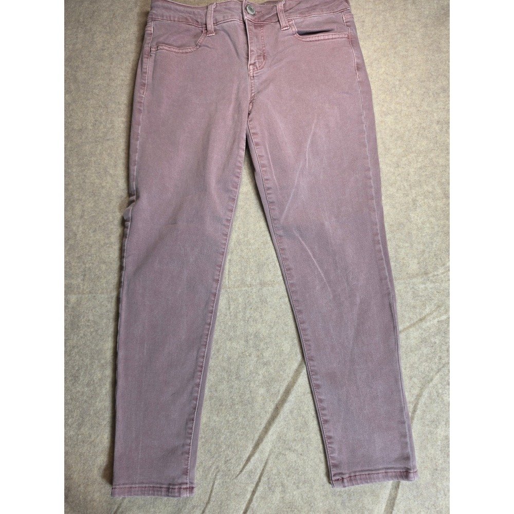 American Eagle Next Level Stretch Skinny Jeans Mauve Pink 8 X-Short